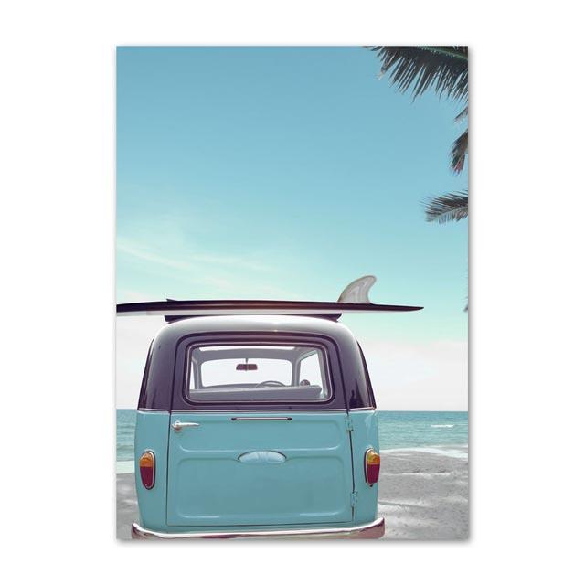 Coastline Blue Ocean Wall Poster Print Sea Reef Nordic Canvas Painting Landscape Modern Home Picture Decoration Living Room Art
