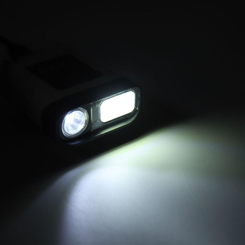 White Clip On Cap Light Double Light Source Rechargeable Headlamp LED Hat Light  Fishing Activities
