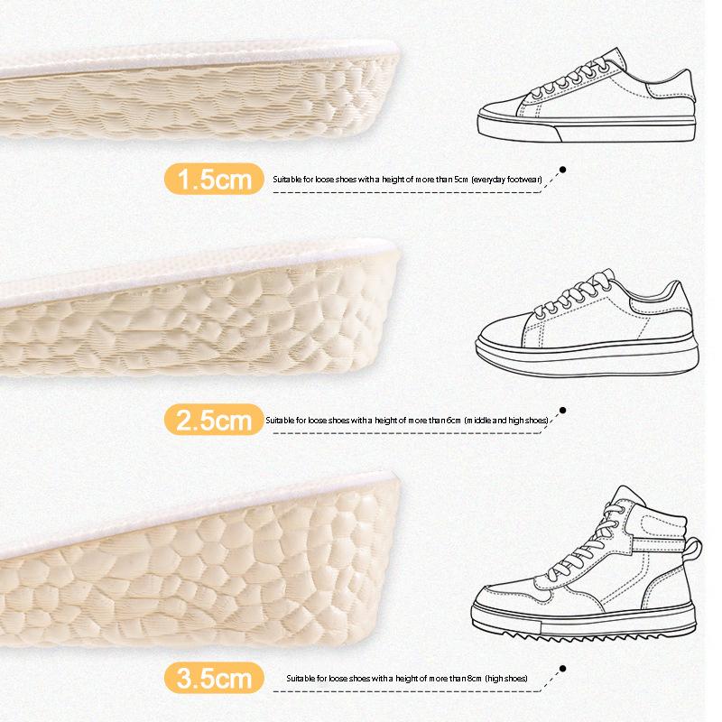 Insoles for Shoes Breathable Heighten Heel Insert Pad Cushion Unisex Height Increase Insole Boost Man Women's Shoes Sneakers New