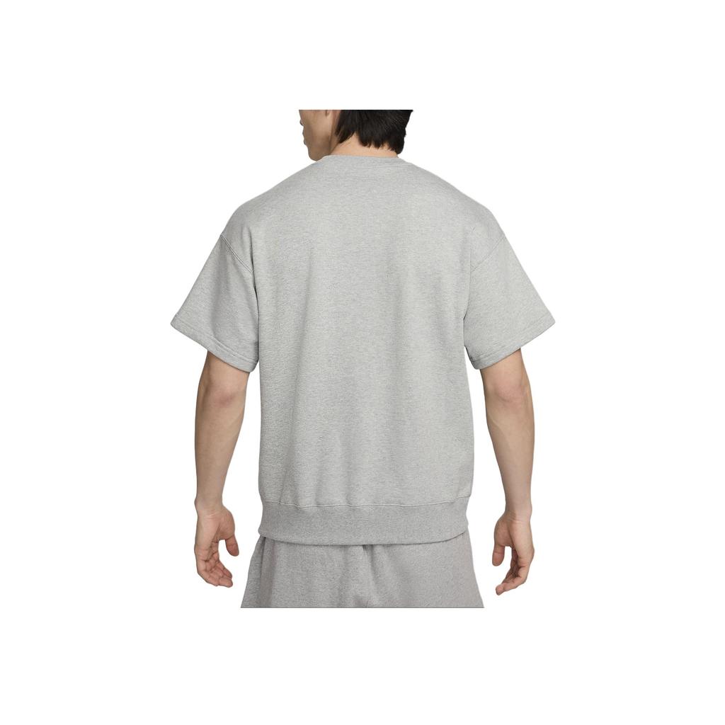 Nike Swoosh Solid Color Crew Neck Casual Pullover Loose Fit Short Sleeve T-Shirt Men Tops Gray DX0881-063