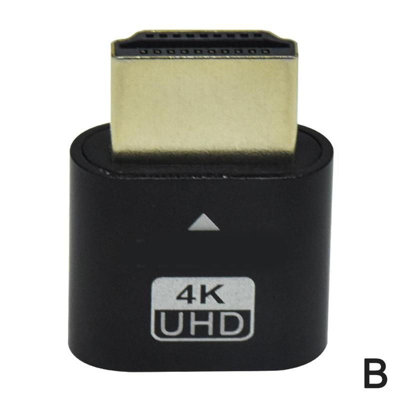

HDMI-compatible Dummy Plug HDMI-compatible Monitor Emulator DDC EDID 4K Virtual Display Adapter For BTC Mining Miner чорний