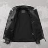 Chinese Size Motorcycle Cowhide Genuine Leather Jacket Men Slim Stone Milled Retro Jacket Calfskin Coat Men Moto Biker Riding Clothes