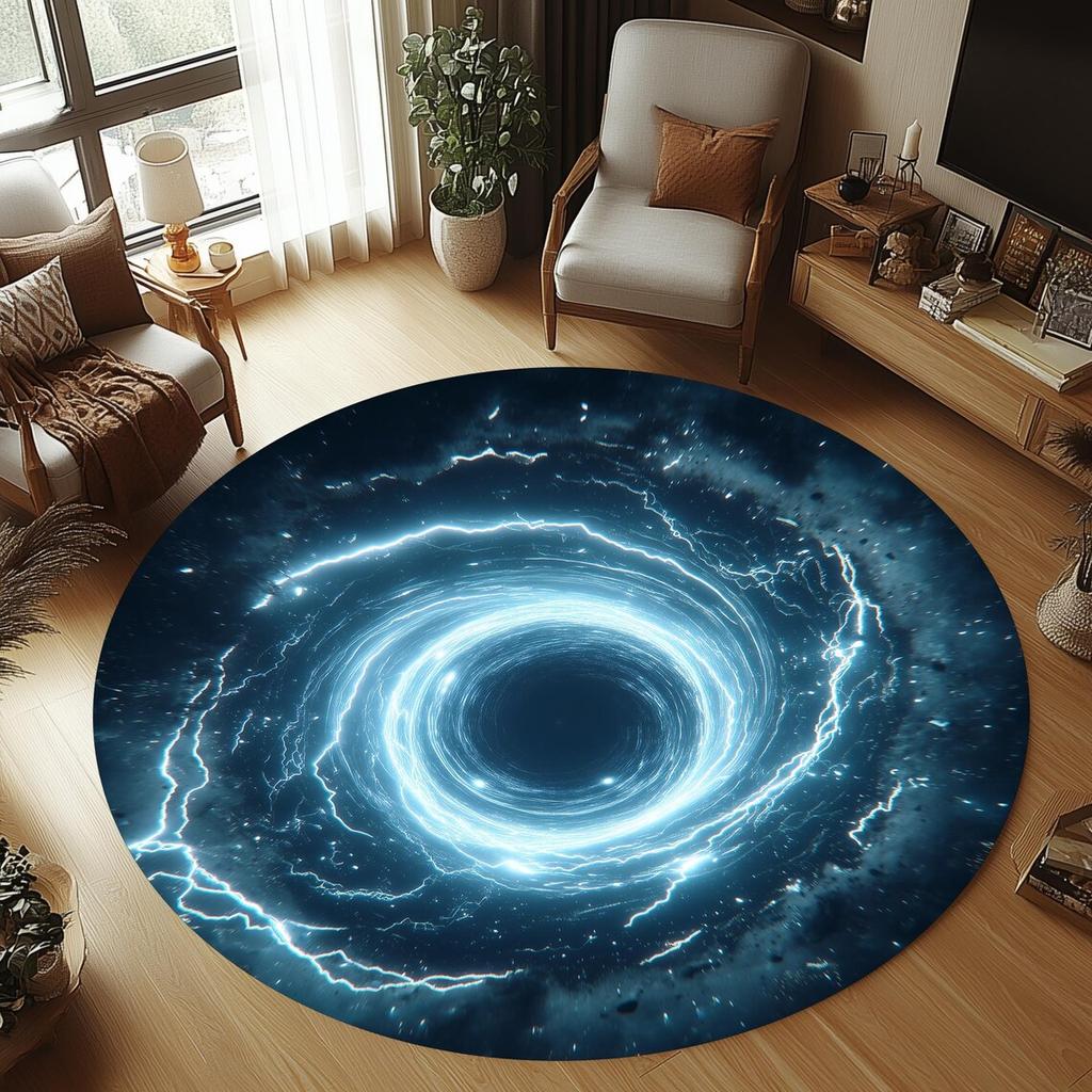 Galaxy Portal Circle Rug,  Celestial Magic Circle Mat, Witchy Galaxy Decor, Washable Mystical Rug, Cosmic Round Area Rug