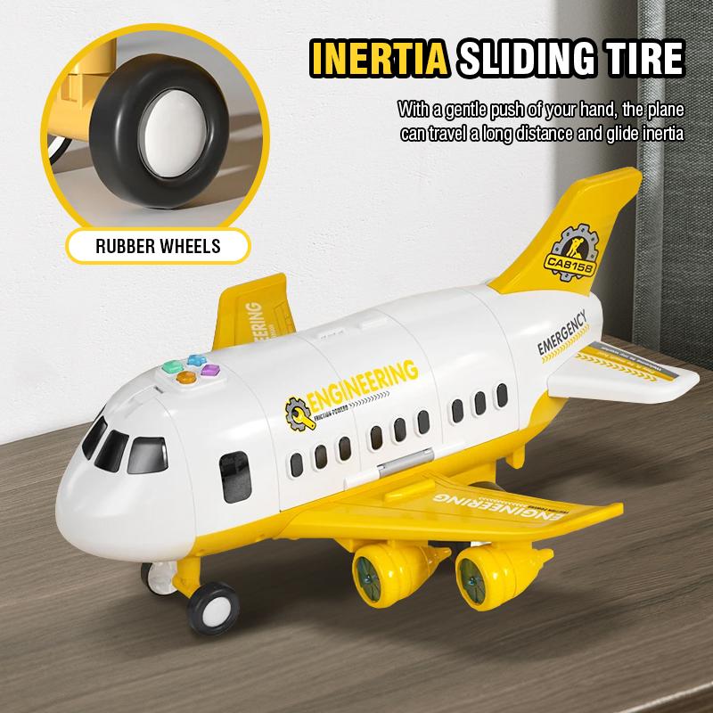 Children's Airplane Car Model Toys Inertial Model Simulation Planes Multifunctional Passenger Plane Toys Gifts for Kids Boys