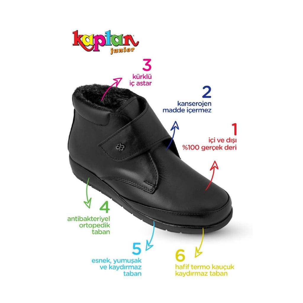 Rutschfeste, pelzige orthopädische Mutterstiefel aus echtem Leder