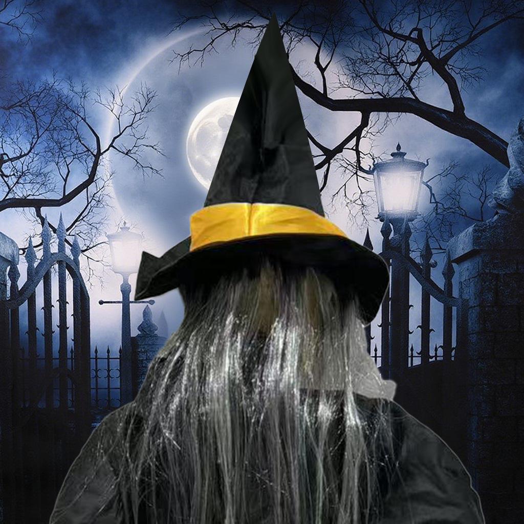 Voice-Activated Light-Up Witch Halloween Decoration - Sound & Motion Hanging Ghost Prop.