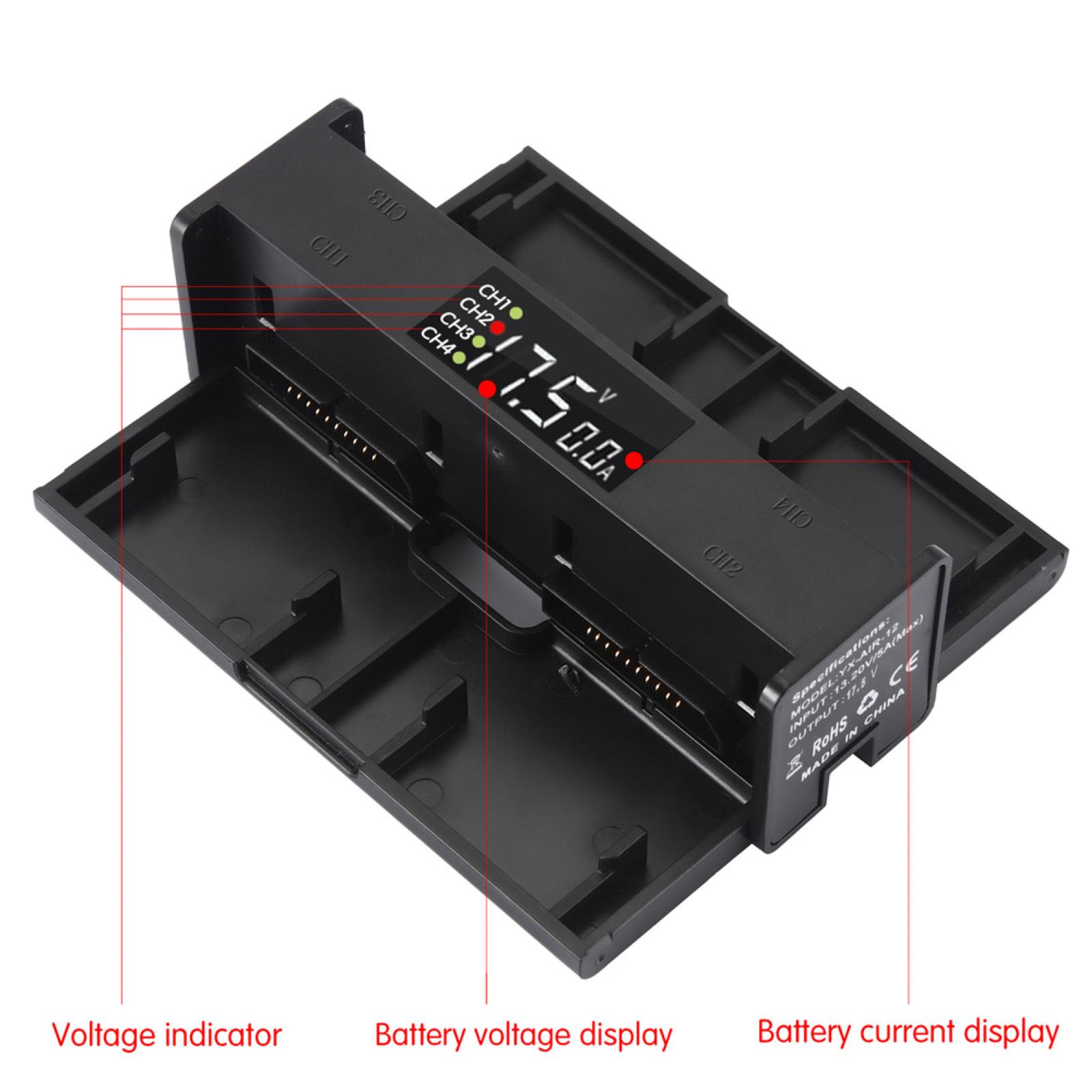 

4-in-1 Battery Charging Hub for DJI Mavic 2 Pro Zoom Drone Portable Smart Charger with LED Digital Display Accessory United States