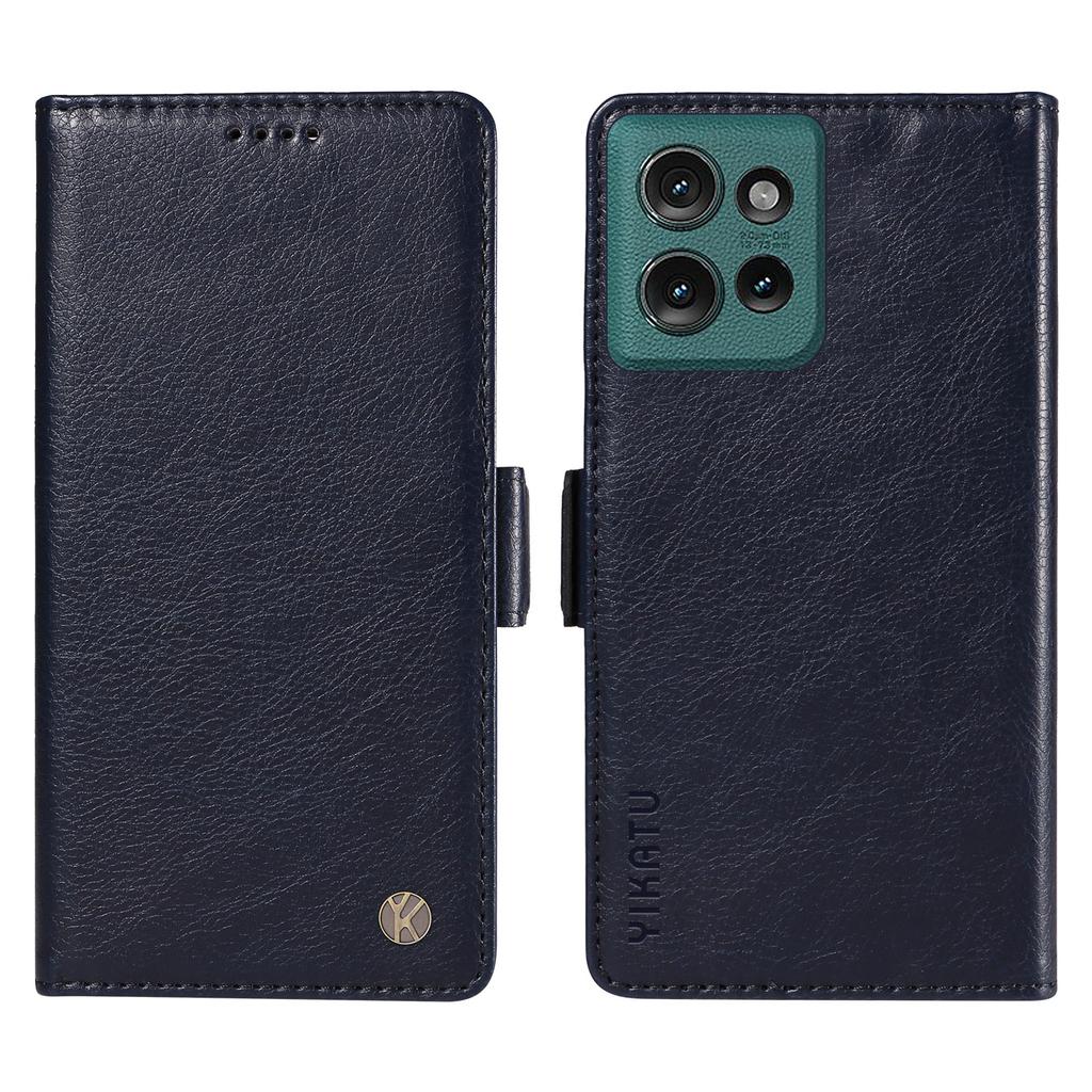 YIKATU YK-007 Für Motorola Edge 50 5G Hülle Seitliche Schnalle PU Leder Handyhülle Litschi Textur