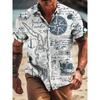 Herren Retro Muster 3D Druck Hemd Button-Up Hemd Freizeithemd Sommerhemd Kurzarm Tägliche Urlaubsbekleidung