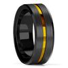 Trendy 8mm Black Tungsten Wedding Stainless Steel Rings For Men Inlay Colorful Abalone Shell Ring Men Wedding Band Jewelry