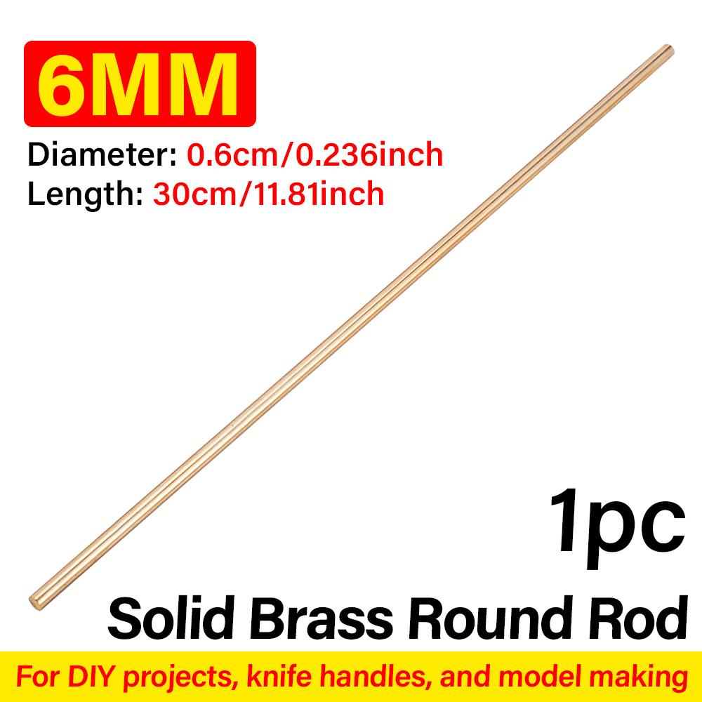 Barre di rame da 4mm/5mm/6mm aste tonde ottone massiccio ad alta precisione per progetto fai da te manico di attrezzo modellismo lavorazione hardware