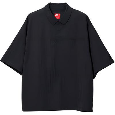 Tech Sun Protection Water-Resistant Woven Loose Fit UV Protection Short Sleeve Polo Shirt Men Polo Shirts Coal-Black FZ0705-060