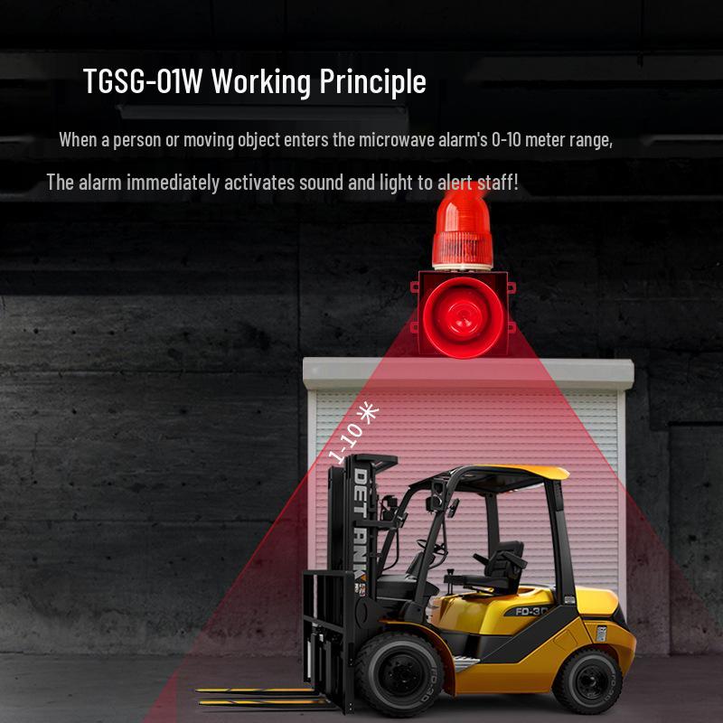 TGSG-01W Microwave Induction Sound & Light Alarm for Vehicle Blind Spot and Anti-Collision.