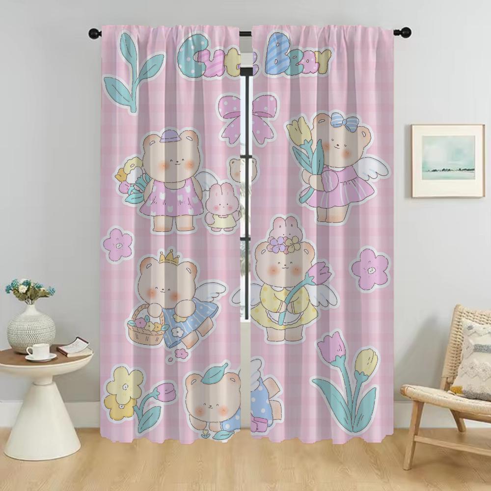 

Медведь Окно Шторы для комнаты 2 Панельные Шторы для спальни Хэллоуин Украшения Домашний интерьер Шторы Оттенки Разделитель Гостиная W50xH70cmx2pcs-CL