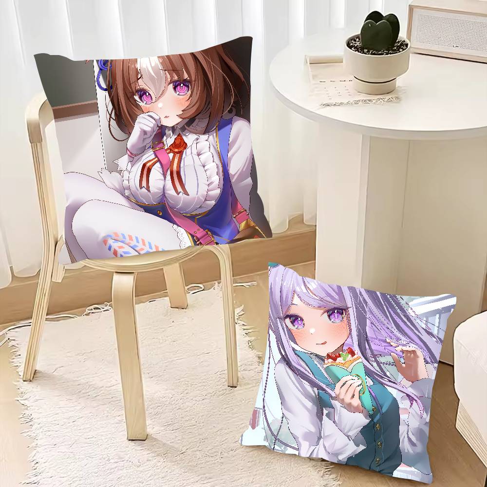 Cute Uma Musume Pretty Derby Pillow Case Cushion Cover Decor Home Throw Pillow Covers For Couch Camping Pillow Cover Decorations
