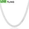 Neue 925 Sterling Silber 20 /24 Zoll 10mm Volle Flache Seitlich Kette Halskette Für Frau Mann Mode Hochzeit Schmuck Geschenk