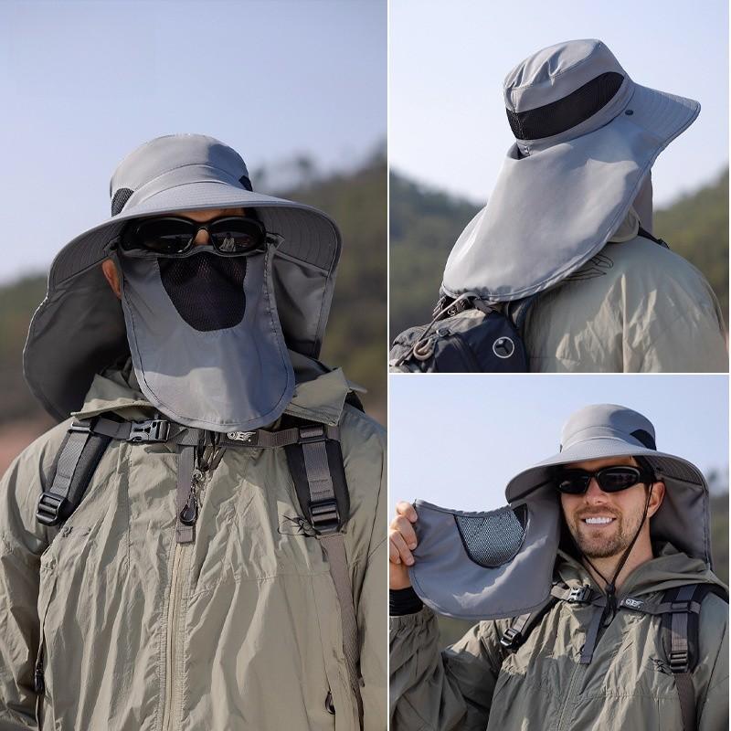 Outdoor Sun Protection Fisherman Hat With Large Brim For Men And Hiking Enthusiasts