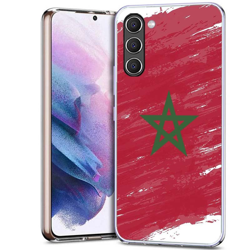 Marokko Flagge Fußball Handyhülle für Samsung A16 A26 A36 A56 A17 A37 A57 A07 A06 A02S A12 A22 A32 A52S A72 Galaxy A70 A50S A71 A51