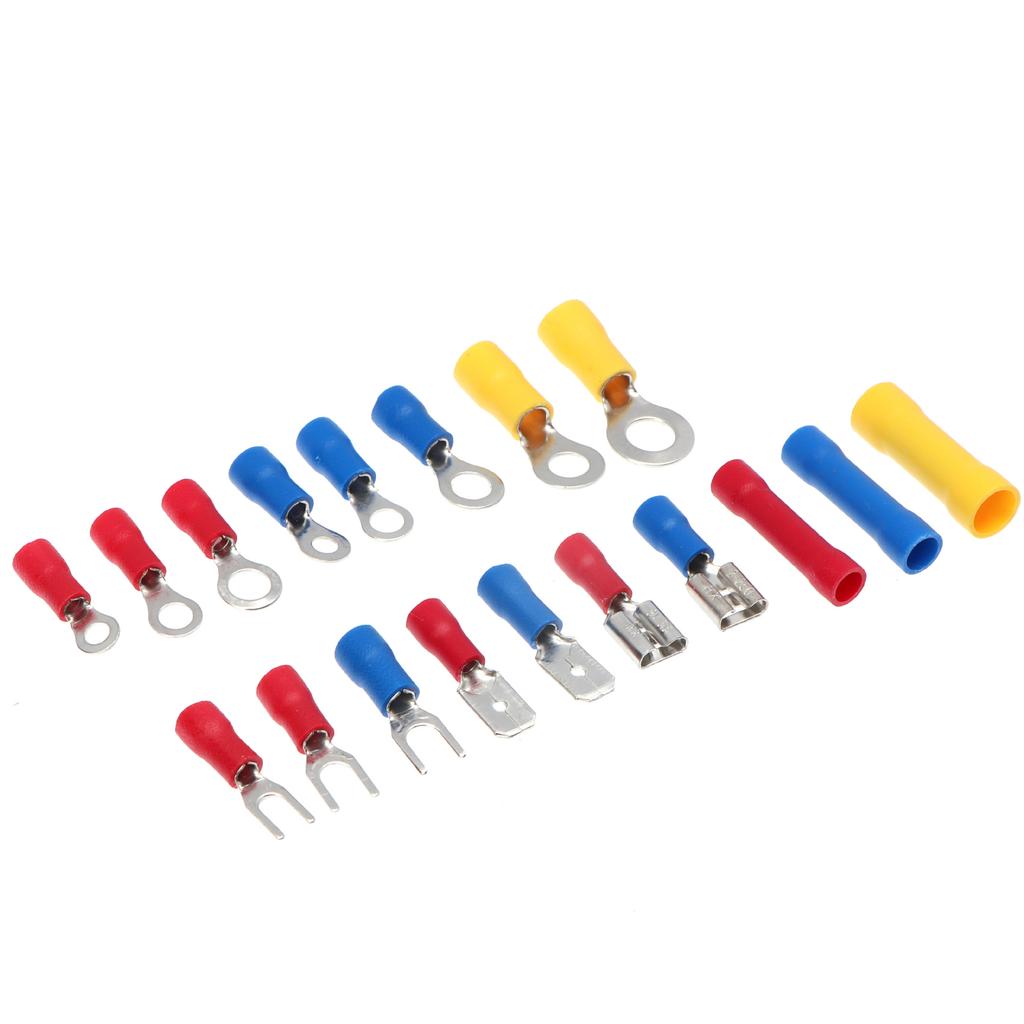 1300Pcs/Box Pre-insulated Cold Press Terminals Ring Spade Terminals with BV Butt Connectors Waterproof Wiring Kit