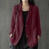 ZANZEA Koreanische Version des Sommers 3/4 Ärmel Knopf Baumwolle Leinen Anzug dünne Strickjacke Jacke Frauen Oberbekleidung
