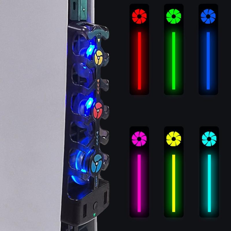 For  Cooling Fan Game Console  Adjustable Speed Intelligent Temperature Control 3 Fans System Station