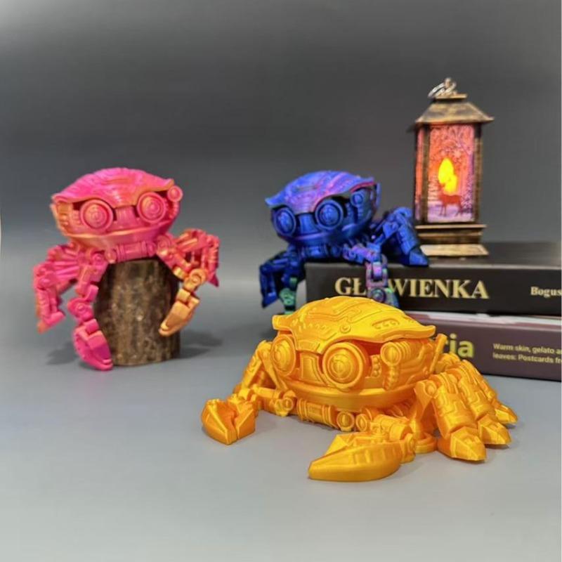 3D Printing Mechanical Crab Joint Movable Model Exquisite Novelty Anti-stress Figurine Miniature Desk Accessories Boys Gift