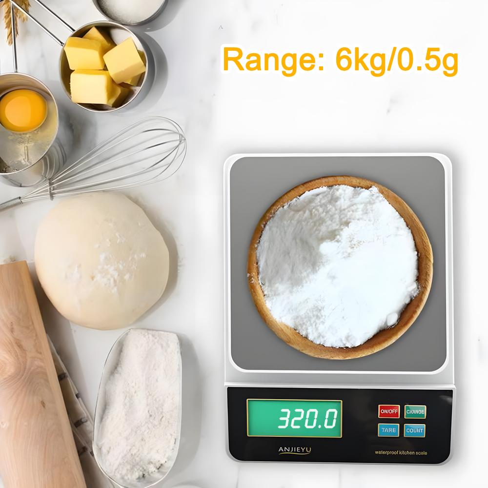 0.5g/6kg Digital Electronic Kitchen Scale with LCD Display Multi-function Stainless Steel Food Measuring Weight Baking Tool