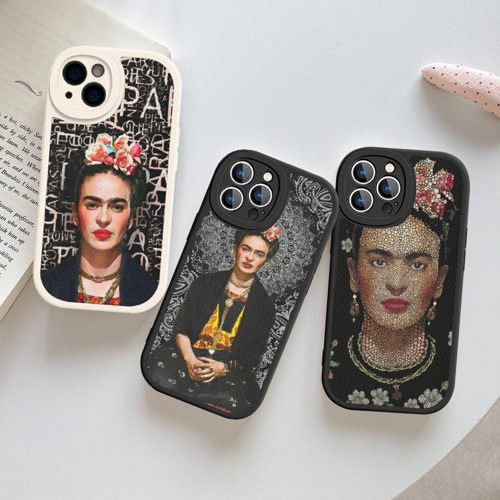 -Fashion F-Frida K-KahlosS Phone Case Hard Leather For iPhone 16 15 14 13 12 Mini 11 14 Pro Max Xs X Xr 7 8 Plus Fundas