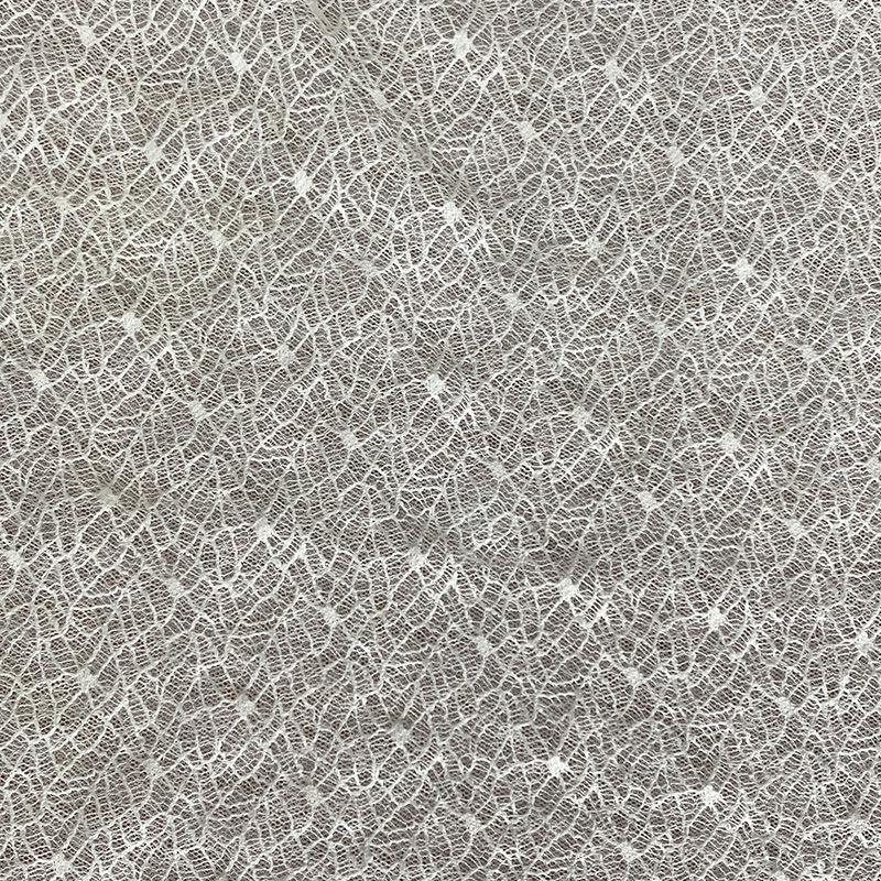 All-Polyester Non-Elastic Breathable Mesh Lace Fabric for Women's Wedding Dresses and Evening Gowns.