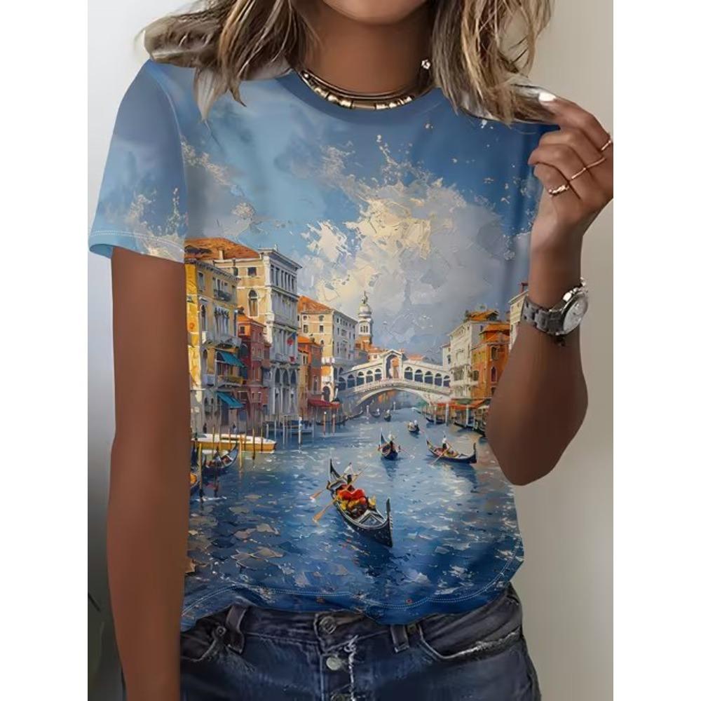 Fashion Women Turtle Print T Shirt Funny Casual O-neck Short Sleeves T-shirt Summer Female Tee Shirt
