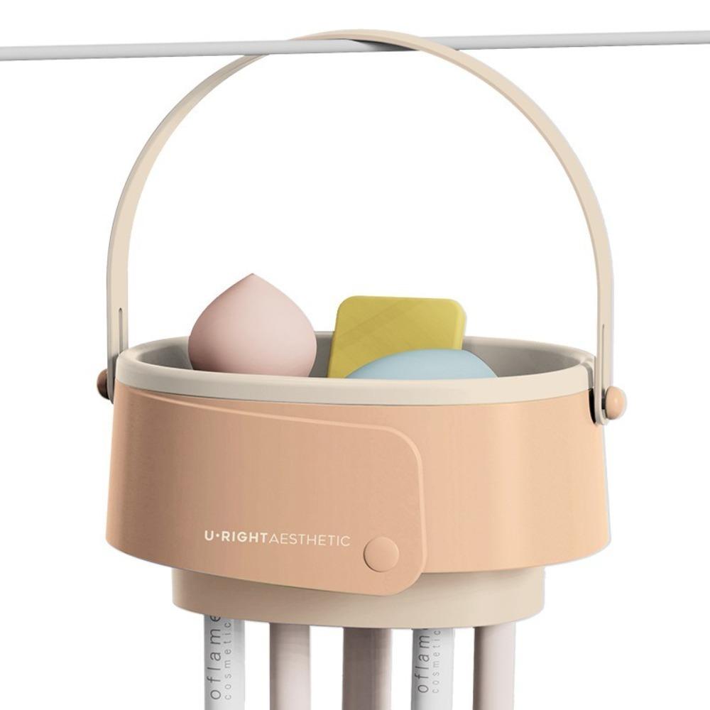 

3 in 1 Beauty Egg Cleaning Box Foldable Powder Puff Washer Makeup Brush Washing Bowl Make-up Egg бежевый