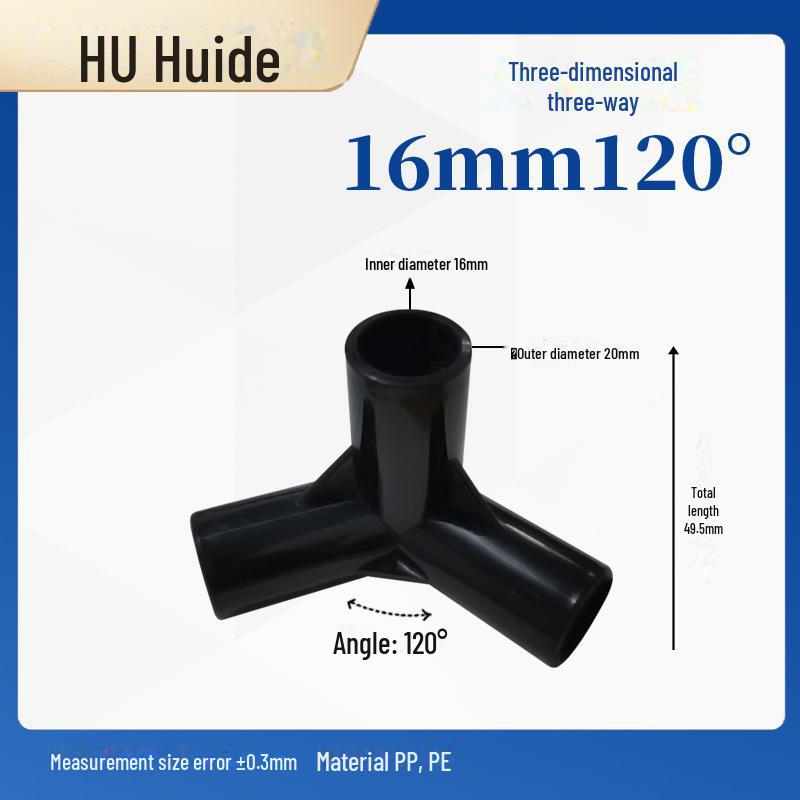 Three-Dimensional Plastic Right Angle Joint Connector for Tent and Studio Accessories