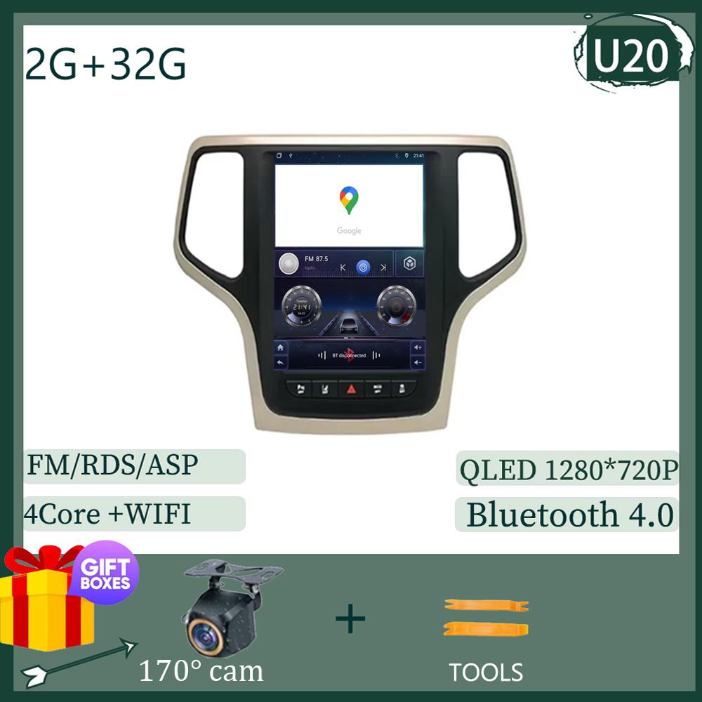 Android For Jeep Grand Cherokee 2014 - 2017 2 din Car Radio GPS Navigation Carplay Bluetooth Touch Screen Intelligent System DSP