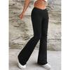 Solid-Color Fitted Flared Trousers Summer V-Shaped Waist Slimming Bootcut Pants Pants