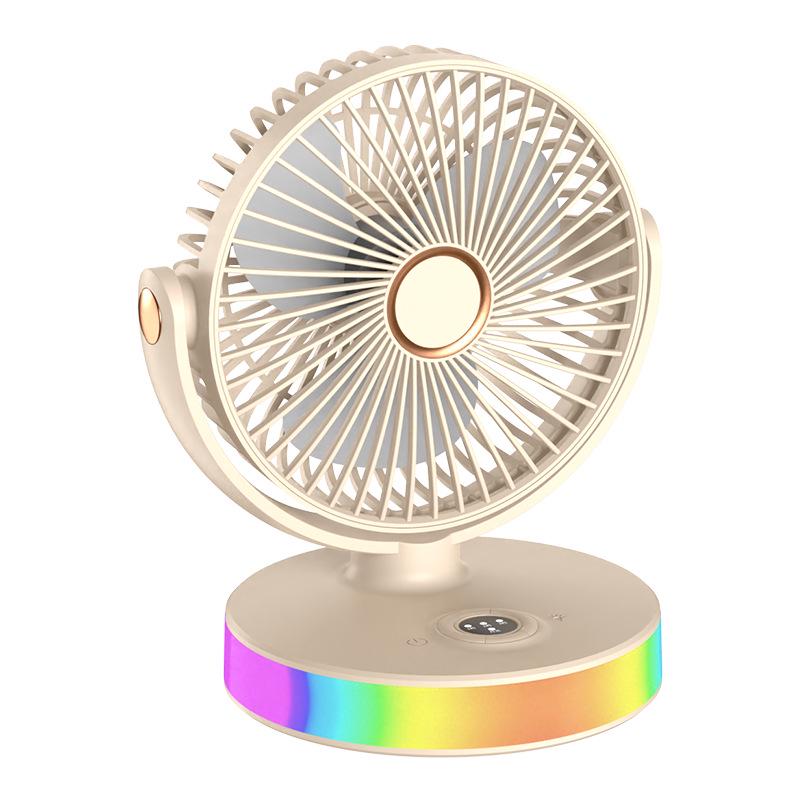 Portable Multi-functional Fan with Colorful Lights for Dorm, Office, and Outdoors