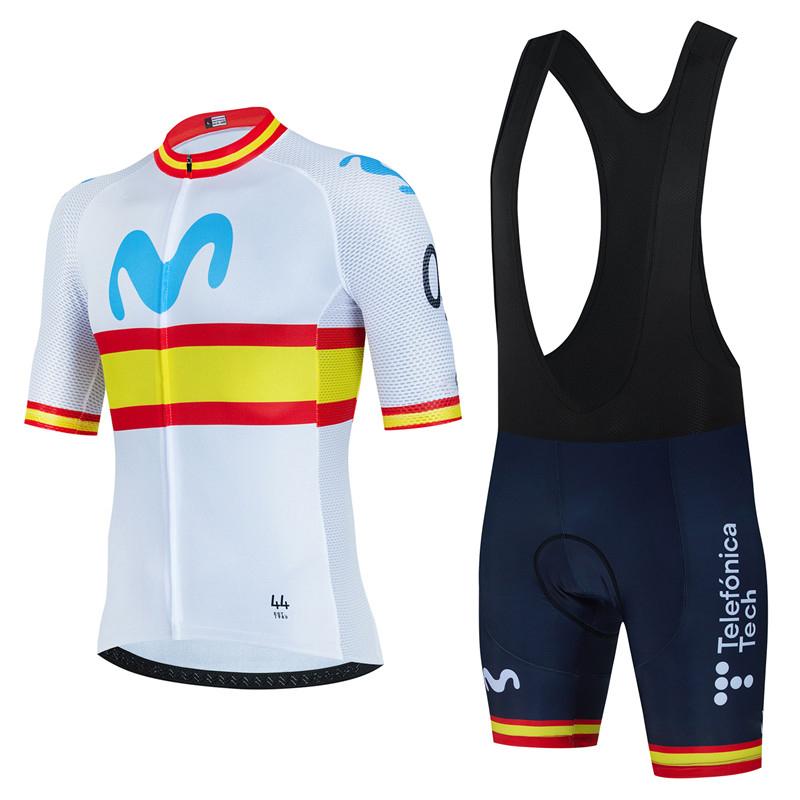 Movistar Pro Team Summer Cycling Jersey Suit Men's Breathable Mountain Bicycle Clothing Set Bike Mountain Maillot Ropa Ciclismo