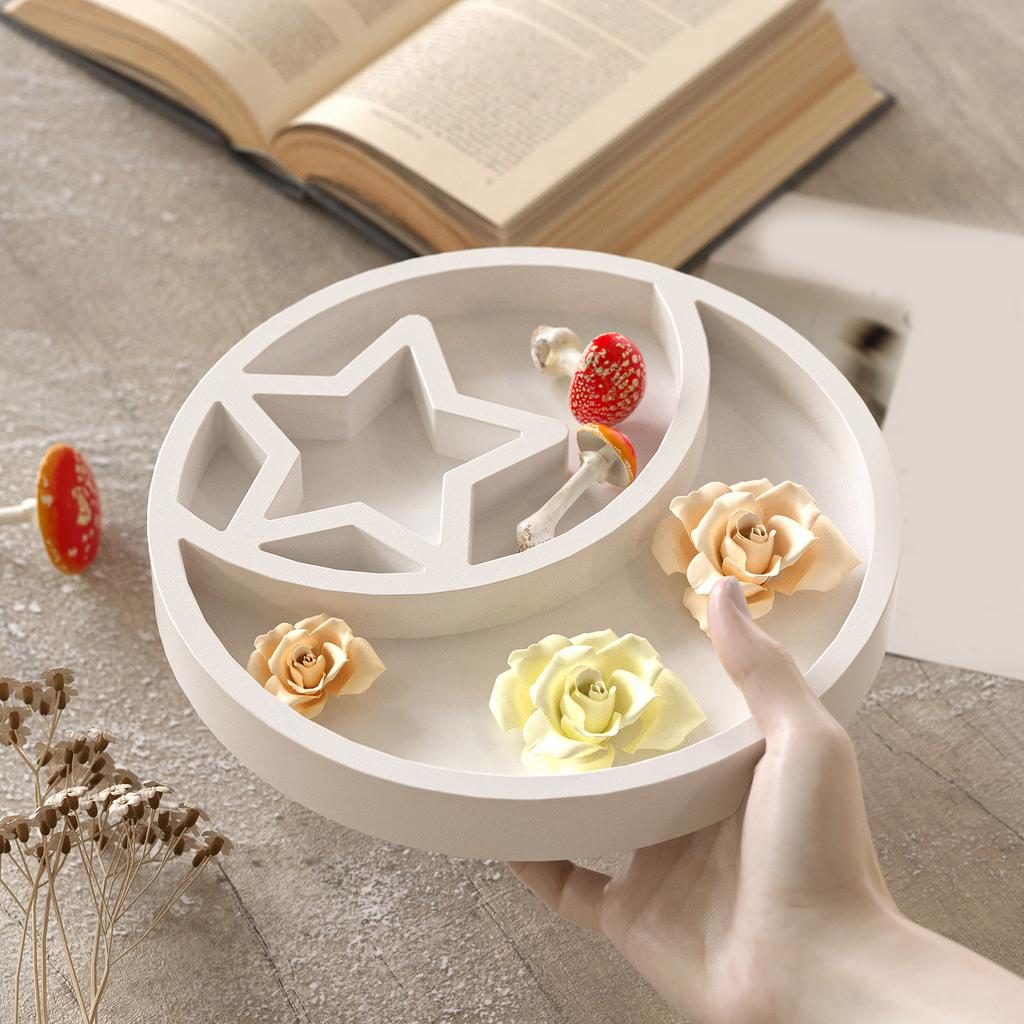 Flexible Sturdy Silicone Form for Crafting Unique Star and Moon Designs Home Storage Tray Solution Organization