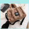 New 2023 Autumn Winter Fashion Plush Tote Bag For Women Large Size Street Style Crossbody Handbag
