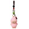 Handmade Wood Carving Rabub Car Keychain Pendant Female Cute Cartoon Bag Accessories