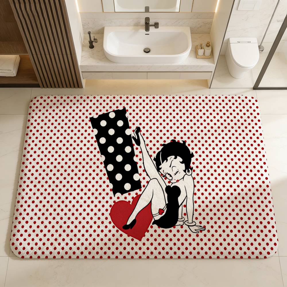 B-Betty Girl B-Boop Door Mat Washable Non-Slip Living Room Sofa Chairs Area Mat Kitchen Doormat Area Rug