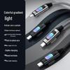 100W Fast Charging Braided USB-C Cable with Colorful Breathing Light for Apple and Huawei 15/17