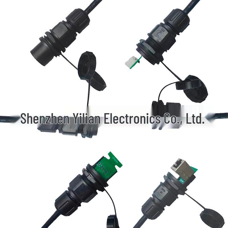Waterproof RJ45 Connector Plug CAT5e/CAT6a Gigabit IP67/IP68 Front/Rear Panel Mount