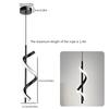 Minimalist Aluminum Black Long Strip Chandeliers For Living Room Wall Decor LED Hanging Light Small Chandelier Dimmable