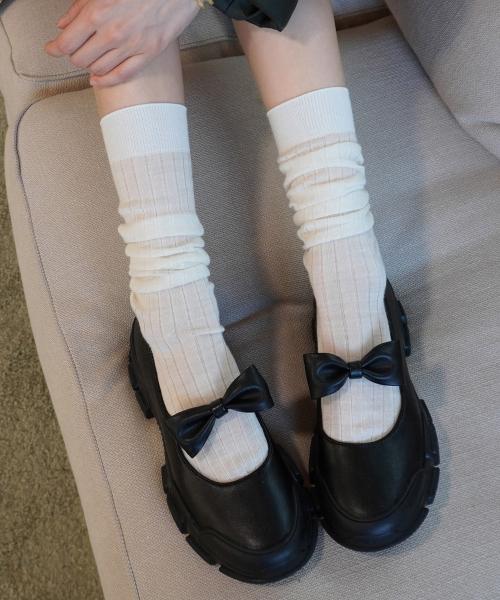 [HALTEALLEZ] Ribbon Platform Sneakers HA2451