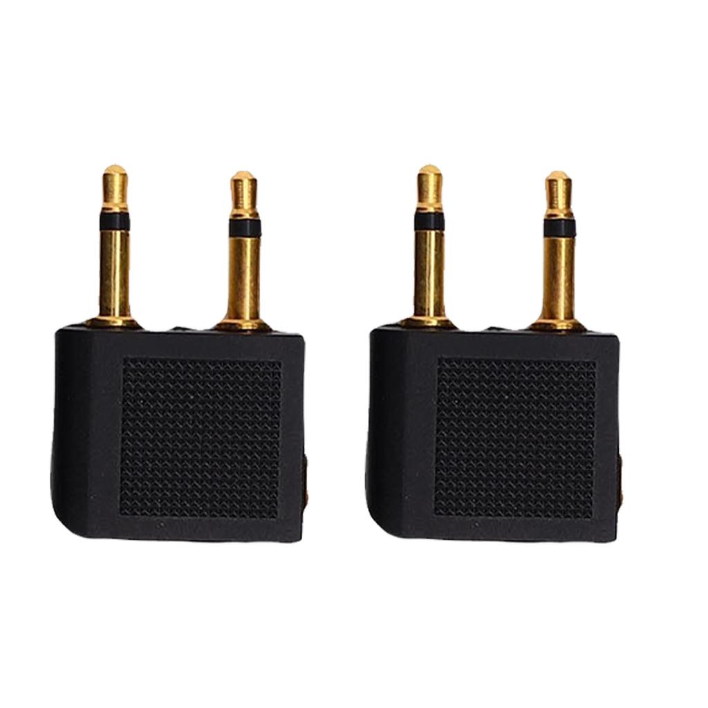 Airplane Headphone Adapter Double 3.5mm Male to 3.5mm Female Air Plane Flight Connector for Travel