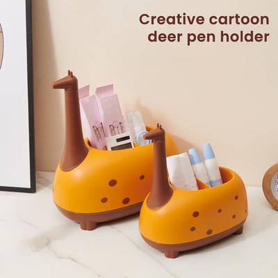 Portapenne a Forma di Giraffa Bambini Adulti Organizzatore da Scrivania Multifunzionale Portaoggetti Grande Capacità Decorativo Porta Cancelleria
