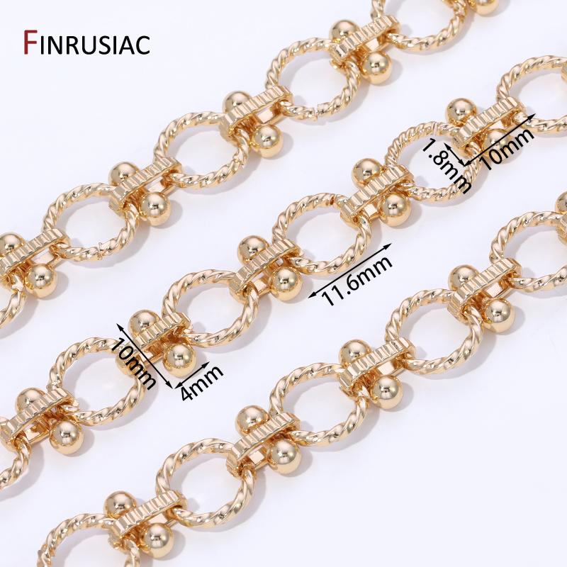 

14K Gold Plated Brass Metal Heavy Link Cable Chains For Jewelry Making,Bulk Chain DIY Handmade Bracelet Necklace Components 0.5 meter