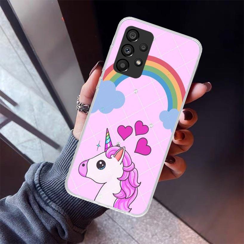 Pink Unicorn Rainbow Phone Case For Samsung Galaxy A17 A16 A15 A14 A13 A57 A56 A55 A54 A53 A37 A36 A35 A34 A33 A26 A25 A24 A23 G