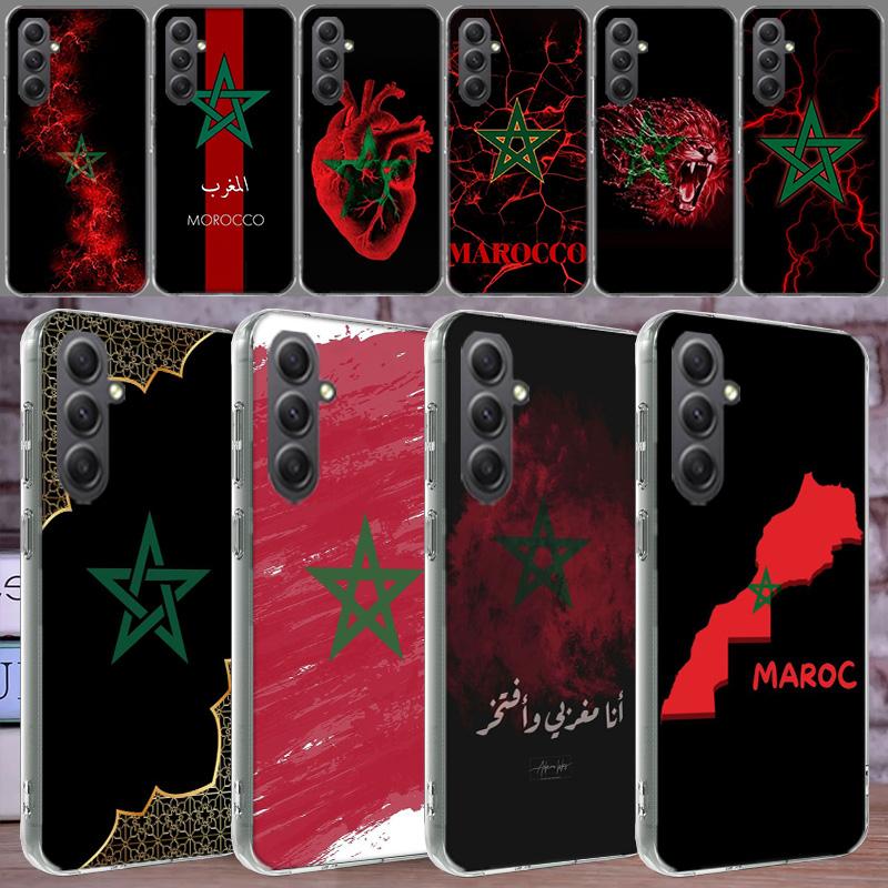 Morocco Flag Soccer Phone Case For Samsung A16 A26 A36 A56 A17 A03S A04S A02S A05S A50S A30 A20 A70S A40 A21 Galaxy Note 20 10 9