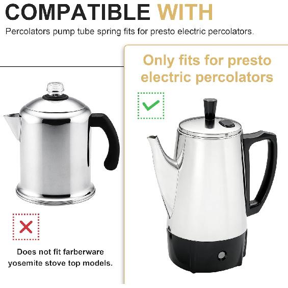 Percolator Pump Tube Springs for Farberware Yosemite Coffee Maker, 2-Pack, Replacement Parts